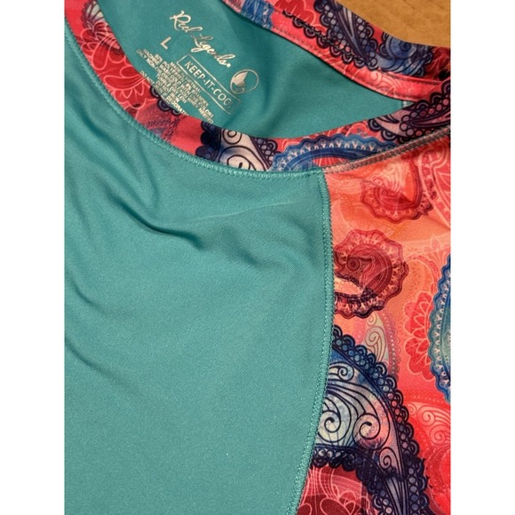 Reel Legends Keep It Cool Tops – Yellow & Aqua, 2 Women's Size Large: quick dry - Picture 13 of 14